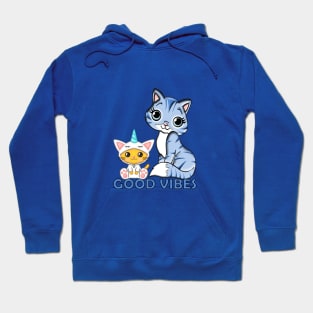 Good Vibes Mama and Baby Unicorn Cat Hoodie